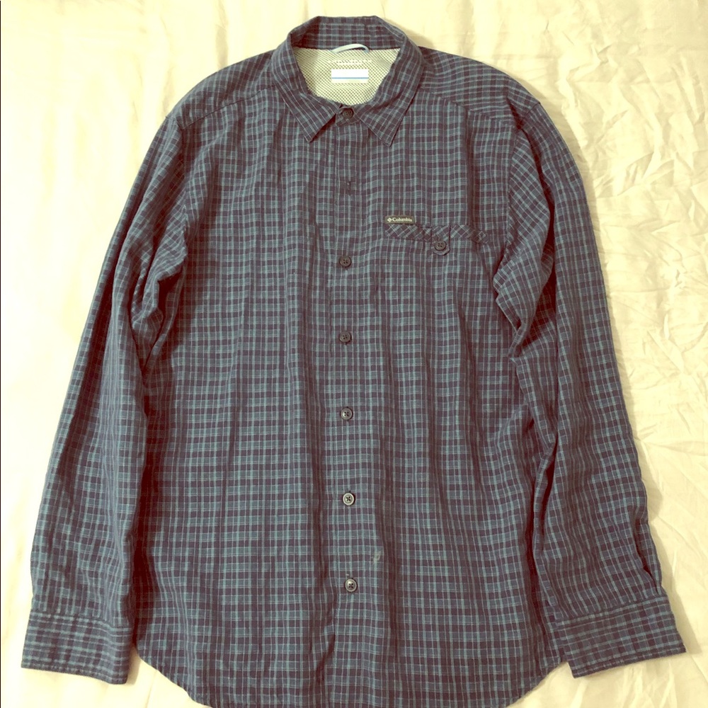Columbia Omni-Shade Blue Button Down Shirt